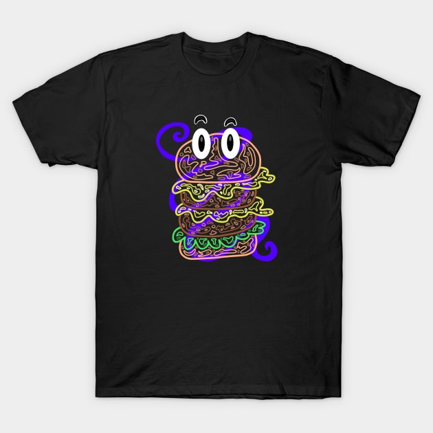 Burger Monster T-Shirt by mm92